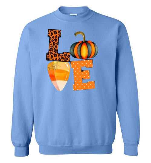 Leopard Pumpkin Candy Corn Graphic Sweatshirt Top Shirt