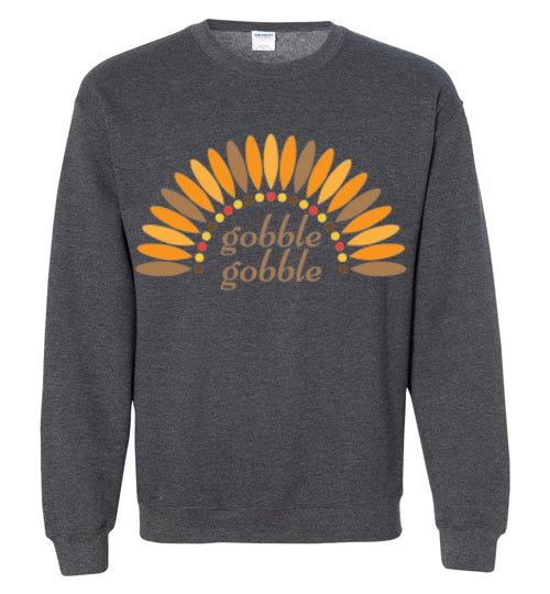 Gobble Gobble Turkey Thanksgiving Graphic Sweat Shirt Top