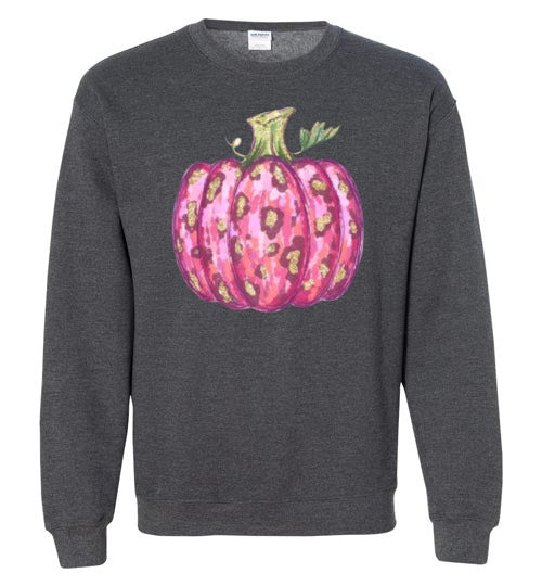Pink Leopard Pumpkin Fall Graphic Sweatshirt