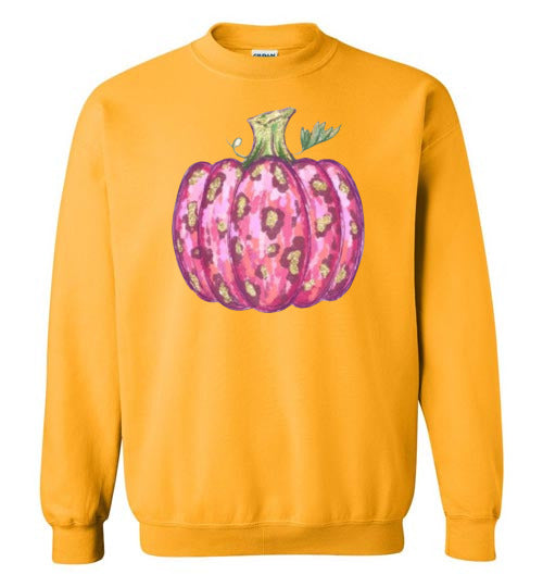 Pink Leopard Pumpkin Fall Graphic Sweatshirt