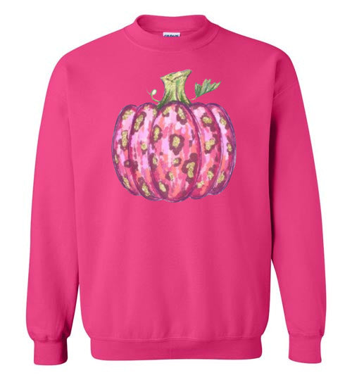 Pink Leopard Pumpkin Fall Graphic Sweatshirt