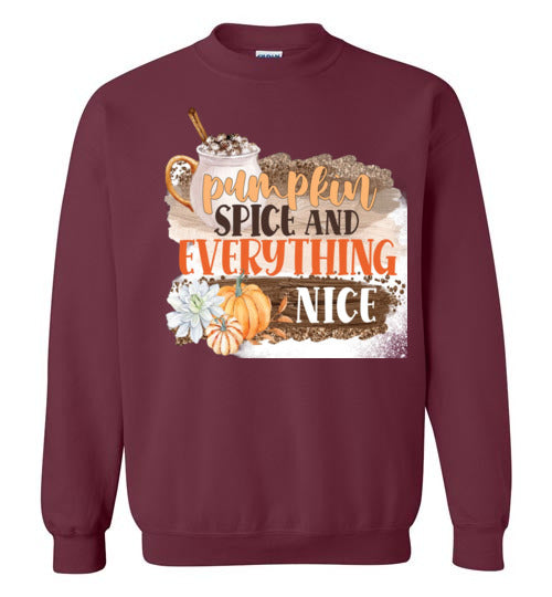 Pumpkin Spice and Everything Nice Graphic Sweatshirt Top