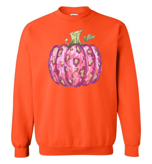 Pink Leopard Pumpkin Fall Graphic Sweatshirt