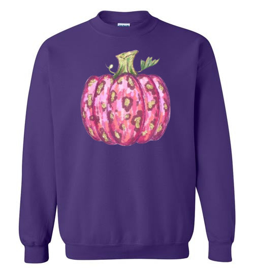 Pink Leopard Pumpkin Fall Graphic Sweatshirt