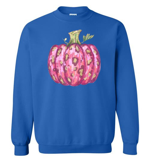 Pink Leopard Pumpkin Fall Graphic Sweatshirt