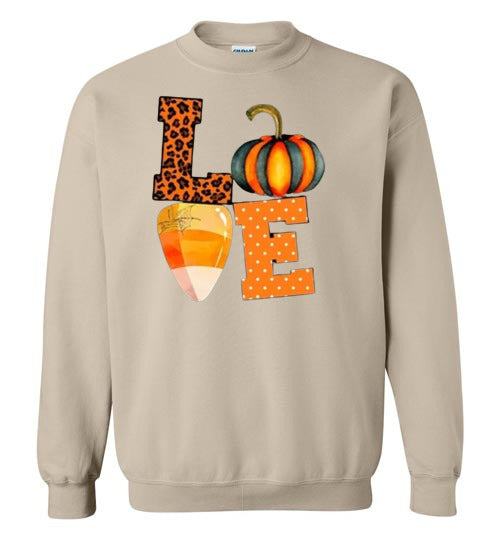 Leopard Pumpkin Candy Corn Graphic Sweatshirt Top Shirt