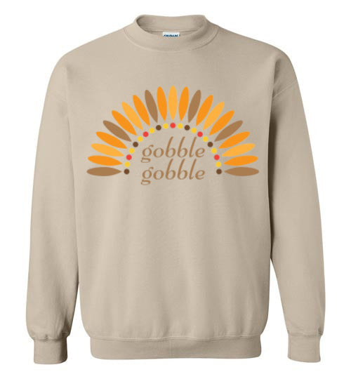 Gobble Gobble Turkey Thanksgiving Graphic Sweat Shirt Top