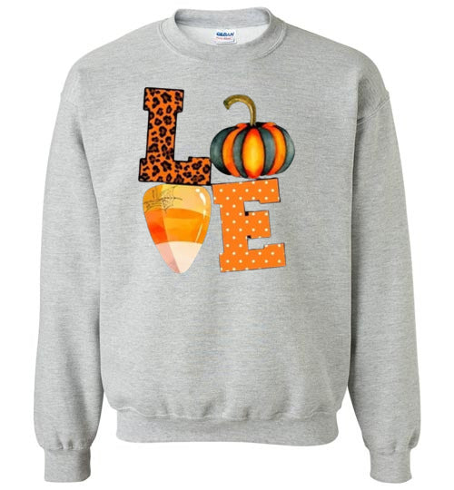 Leopard Pumpkin Candy Corn Graphic Sweatshirt Top Shirt