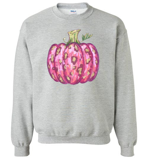 Pink Leopard Pumpkin Fall Graphic Sweatshirt