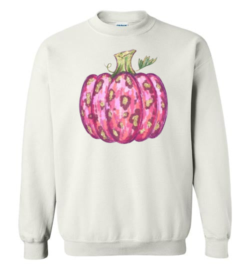 Pink Leopard Pumpkin Fall Graphic Sweatshirt