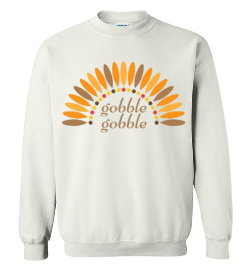 Gobble Gobble Turkey Thanksgiving Graphic Sweat Shirt Top