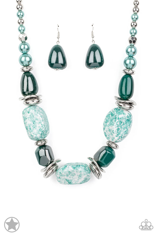 In Good Glazes - Blue Blockbuster Necklace 032