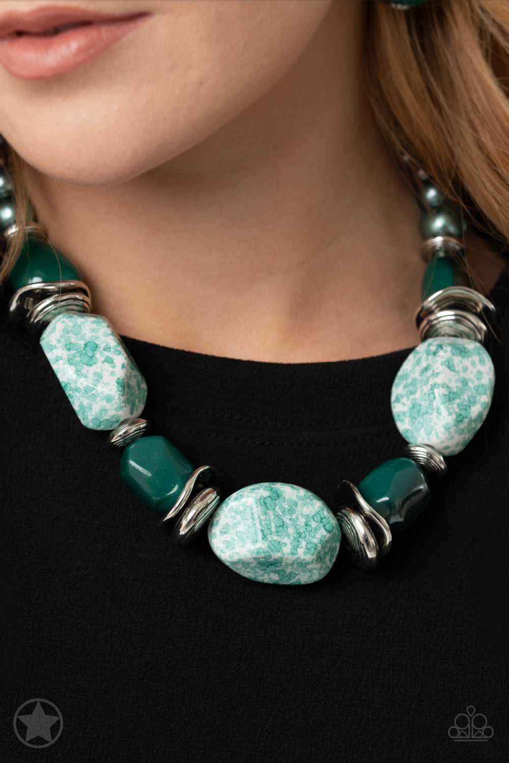 In Good Glazes - Blue Blockbuster Necklace 032