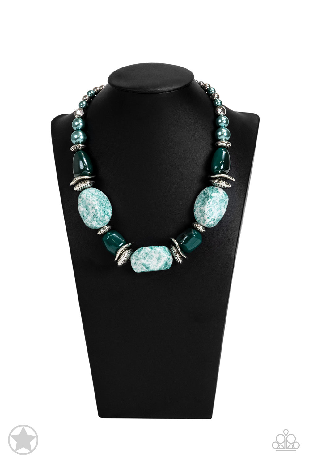 In Good Glazes - Blue Blockbuster Necklace 032