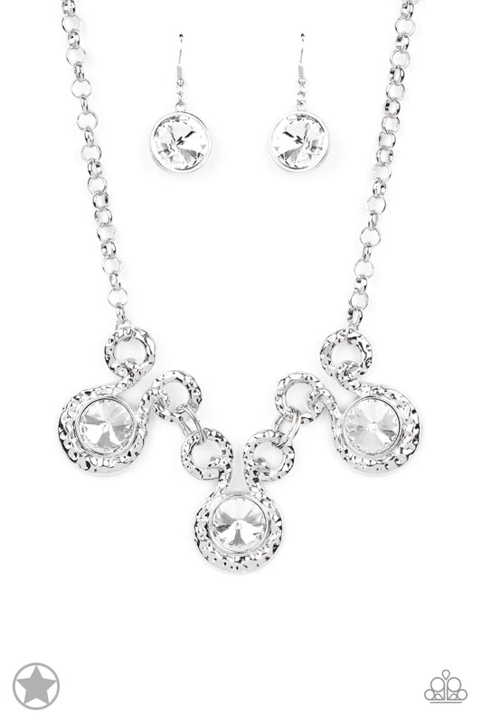 Hypnotized - Silver Blockbuster Necklace Earring Jewelry Set 017