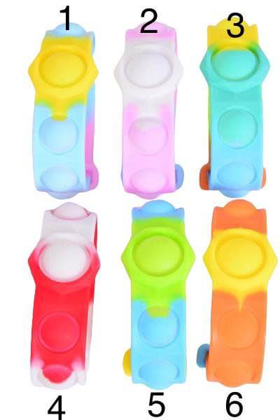 Push Pop Fidget Silicone Bracelet Bubble Tie Dye Colors 27793