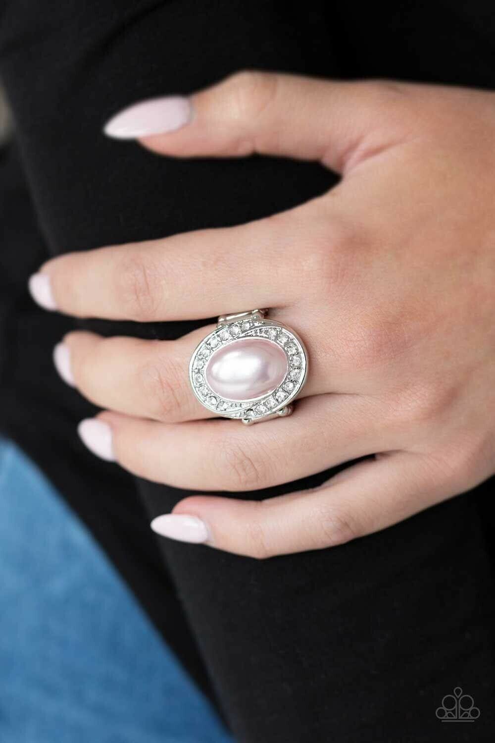 The ROYALE Treatment - Pink Stretchy Band Ring Paparazzi Jewelry Accessories 2562