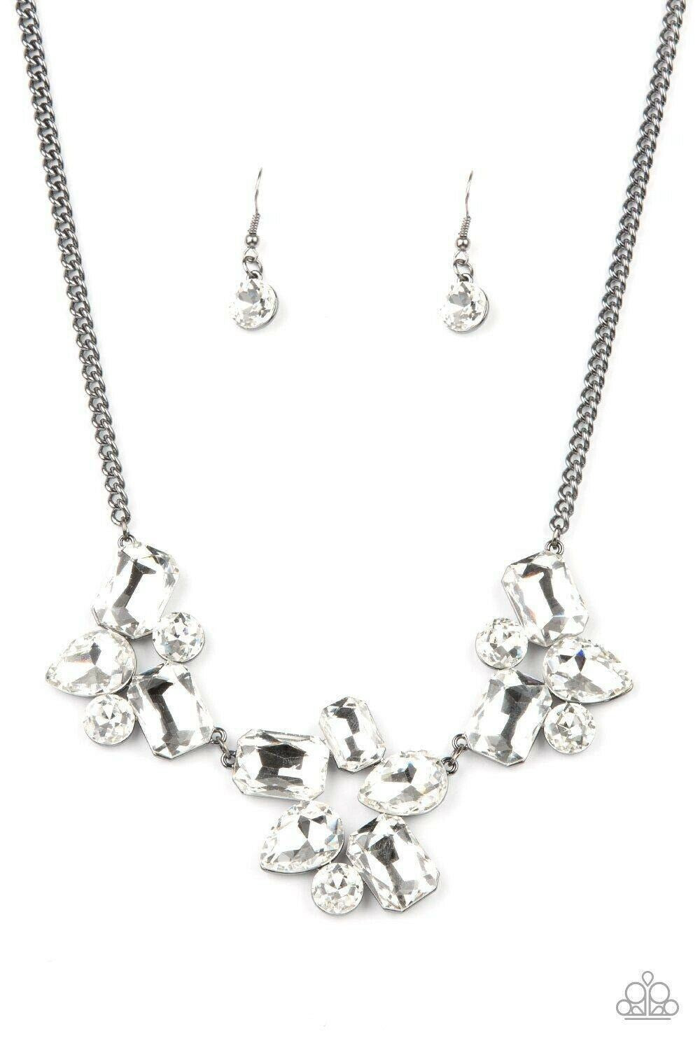 Galactic Goddess - Black Necklace Earring Set Paparazzi Jewelry Accessories 3253