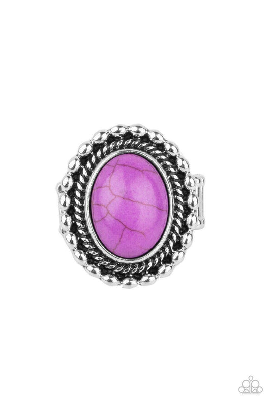 Sedona Soul - Purple Stretchy Ring Paparazzi Jewelry Accessories 7806