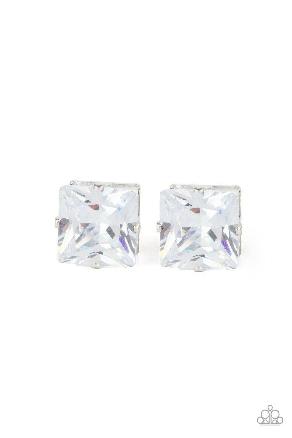 Times Square Timeless - White Earrings Paparazzi Jewelry Accessories 3263