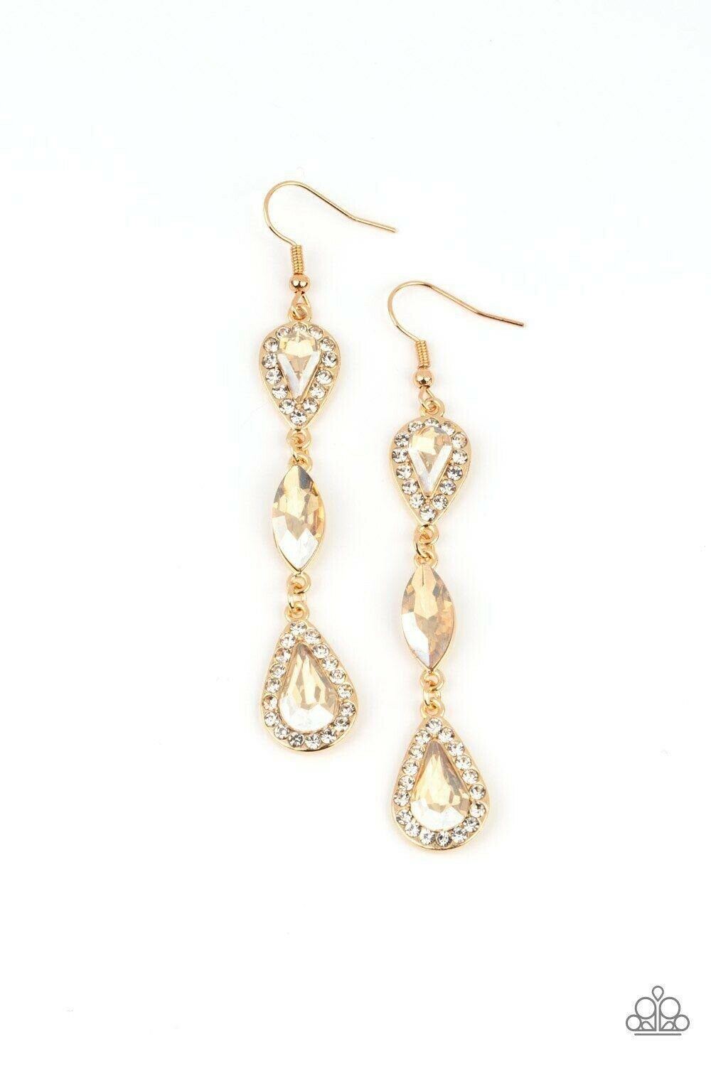 Test of TIMELESS - Gold Earrings Paparazzi Jewelry Accessories 3264