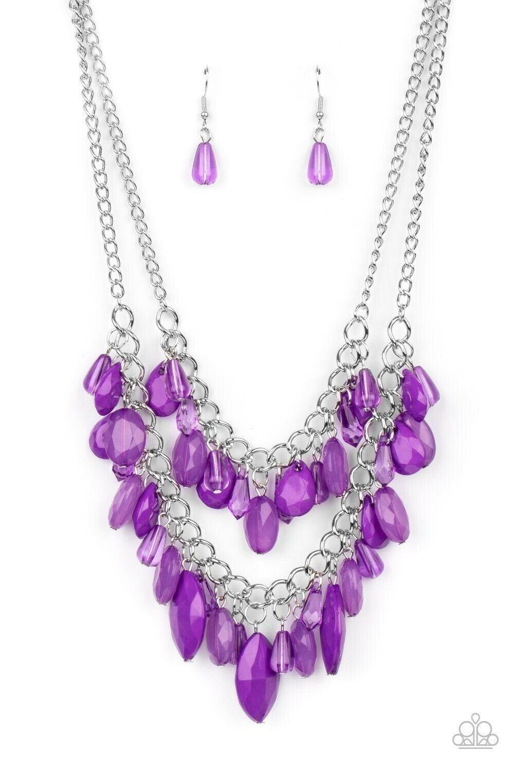 Midsummer Mixer - Purple Necklace  Paparazzi Jewelry Accessories 2573
