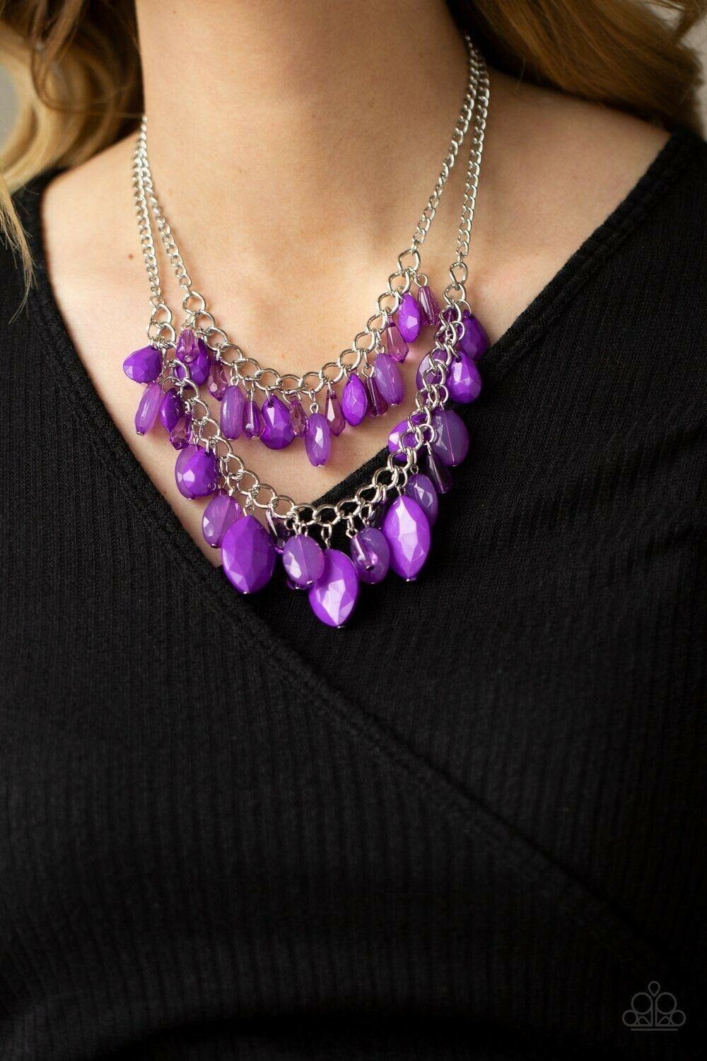 Midsummer Mixer - Purple Necklace  Paparazzi Jewelry Accessories 2573