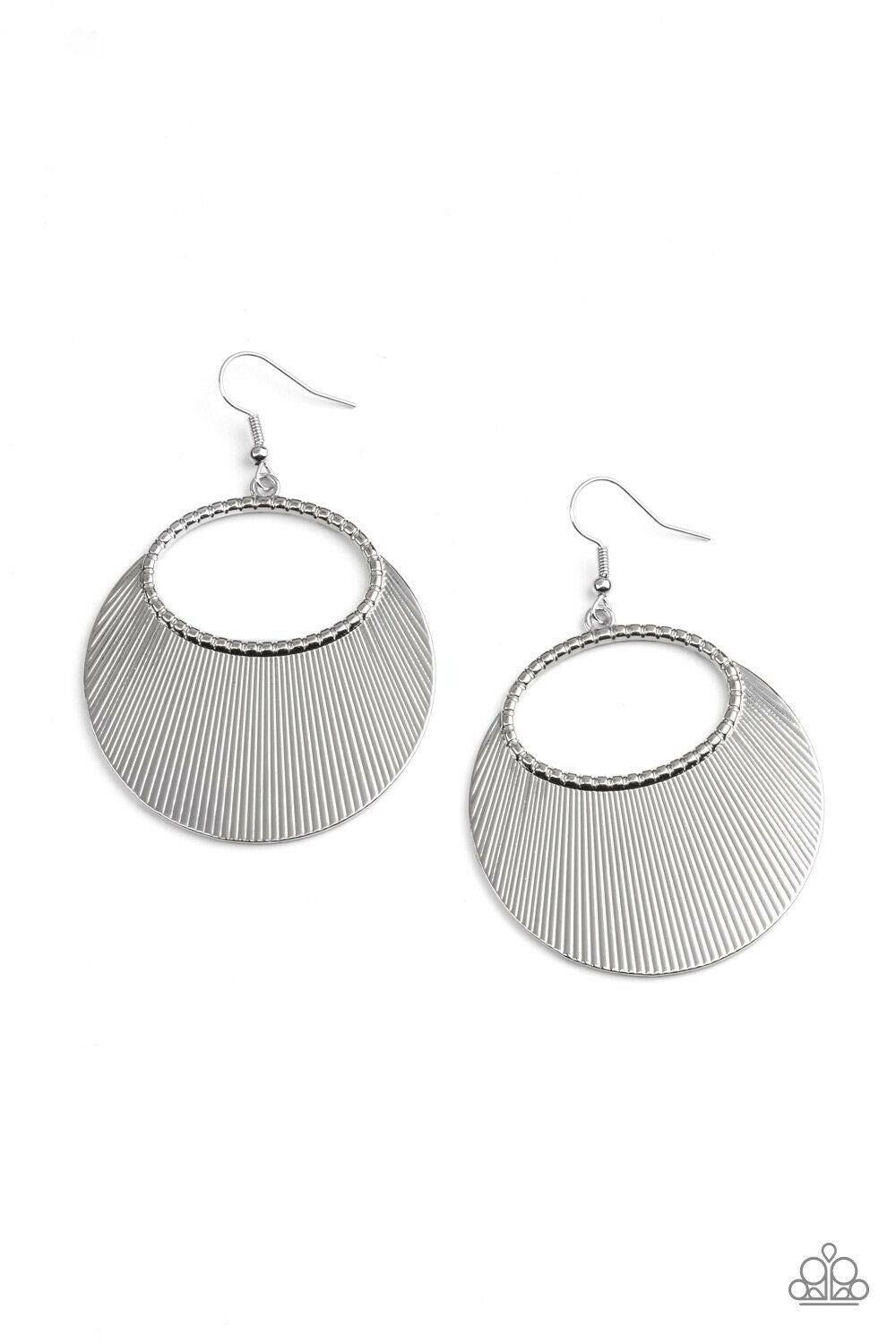 Fan Girl Glam - Silver Earrings Paparazzi Jewelry Accessories 3262