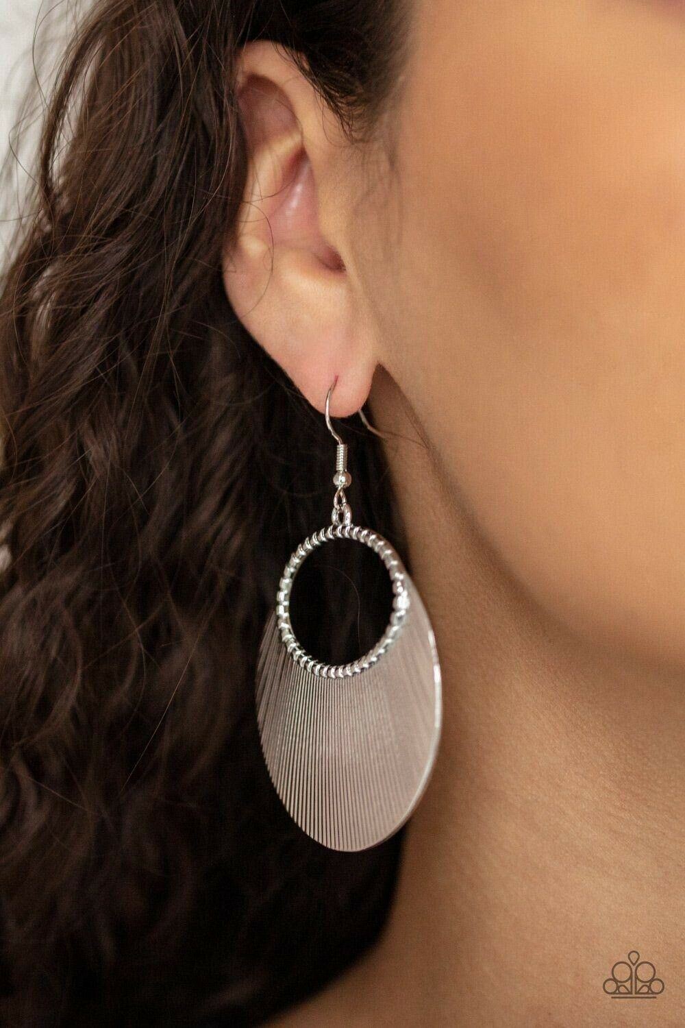 Fan Girl Glam - Silver Earrings Paparazzi Jewelry Accessories 3262