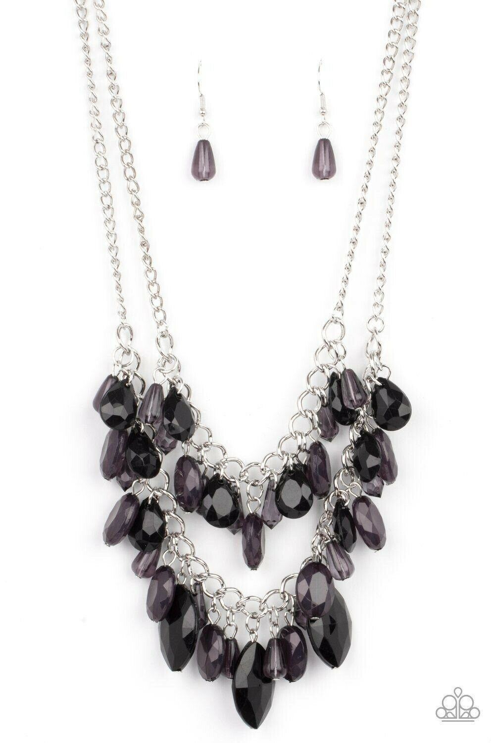 Midsummer Mixer - Black Necklace Earring Jewelry Set Paparazzi Jewelry 3254