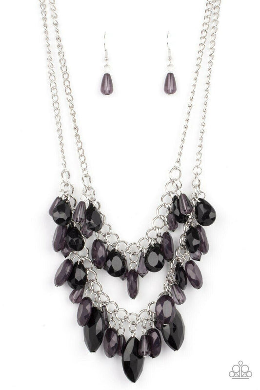 Midsummer Mixer - Black Necklace Earring Jewelry Set Paparazzi Jewelry 3254