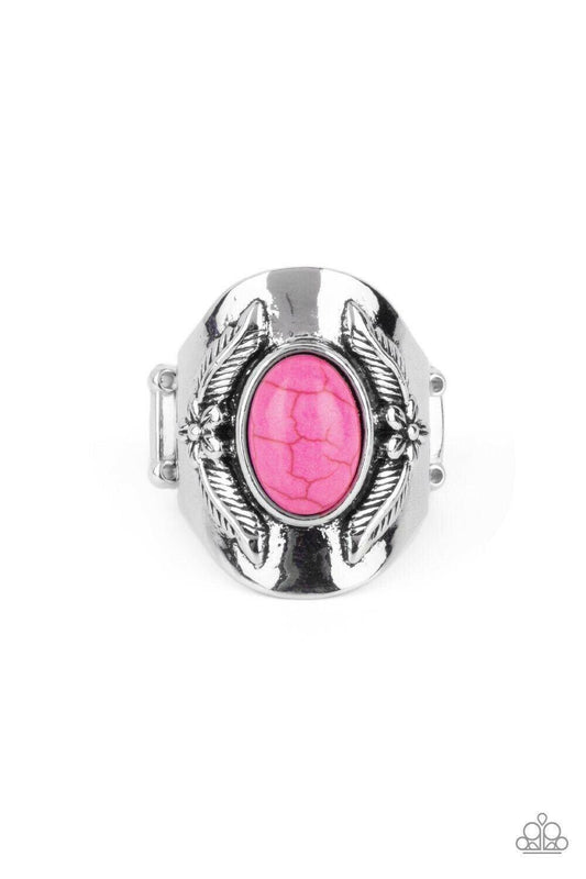 Santa Fe Sanctuary - Pink Stretchy Ring Paparazzi Jewelry Accessories 7814