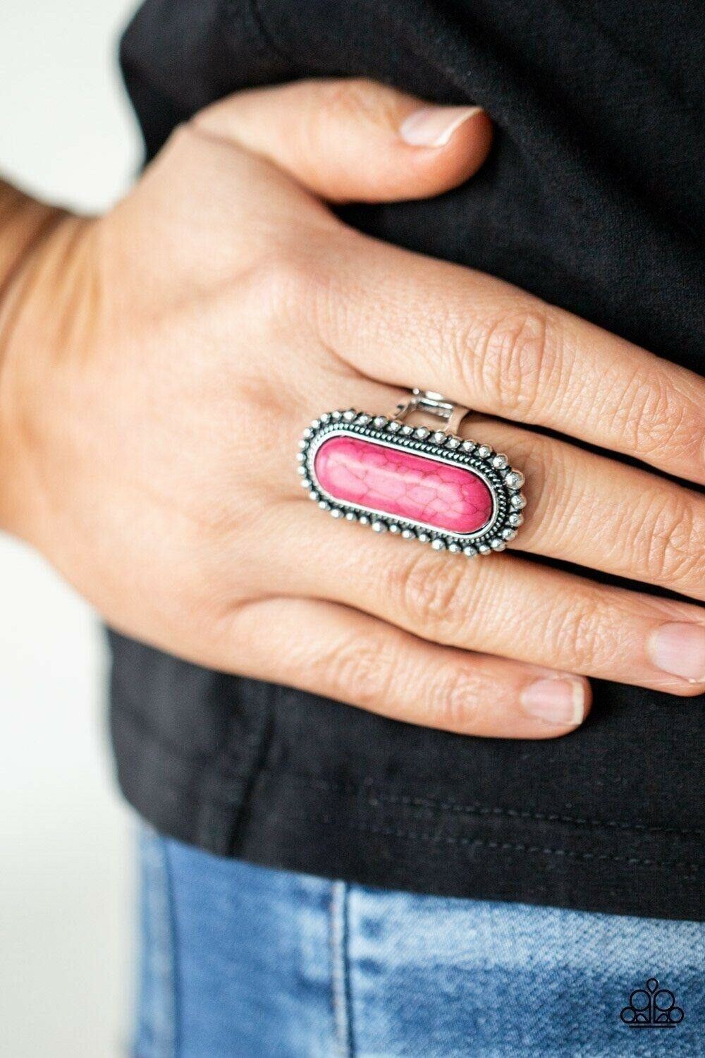 Sedona Scene - Pink Stretchy Ring Paparazzi Jewelry Accessories 7807
