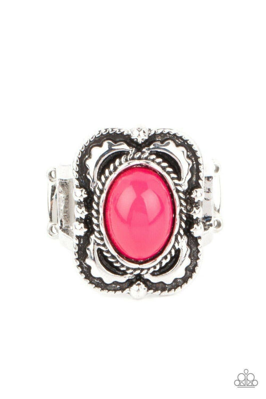 Vivaciously Vibrant - Pink Stretchy Ring Paparazzi Jewelry Accessories 7801