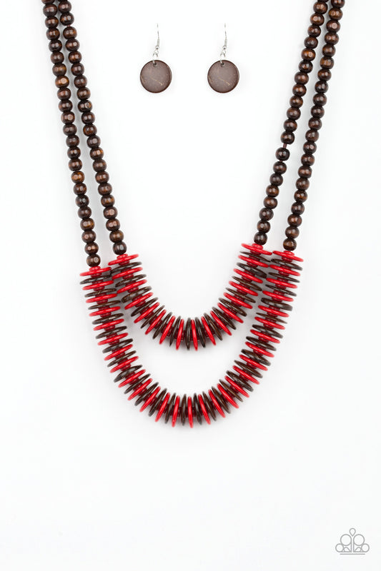 Dominican Disco - Red Necklace 2216