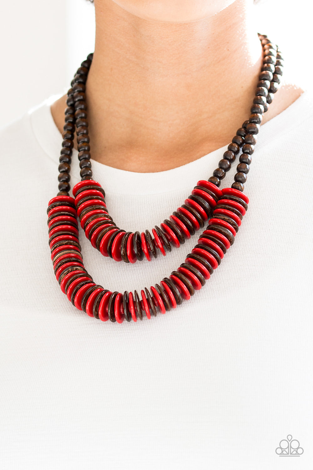 Dominican Disco - Red Necklace 2216