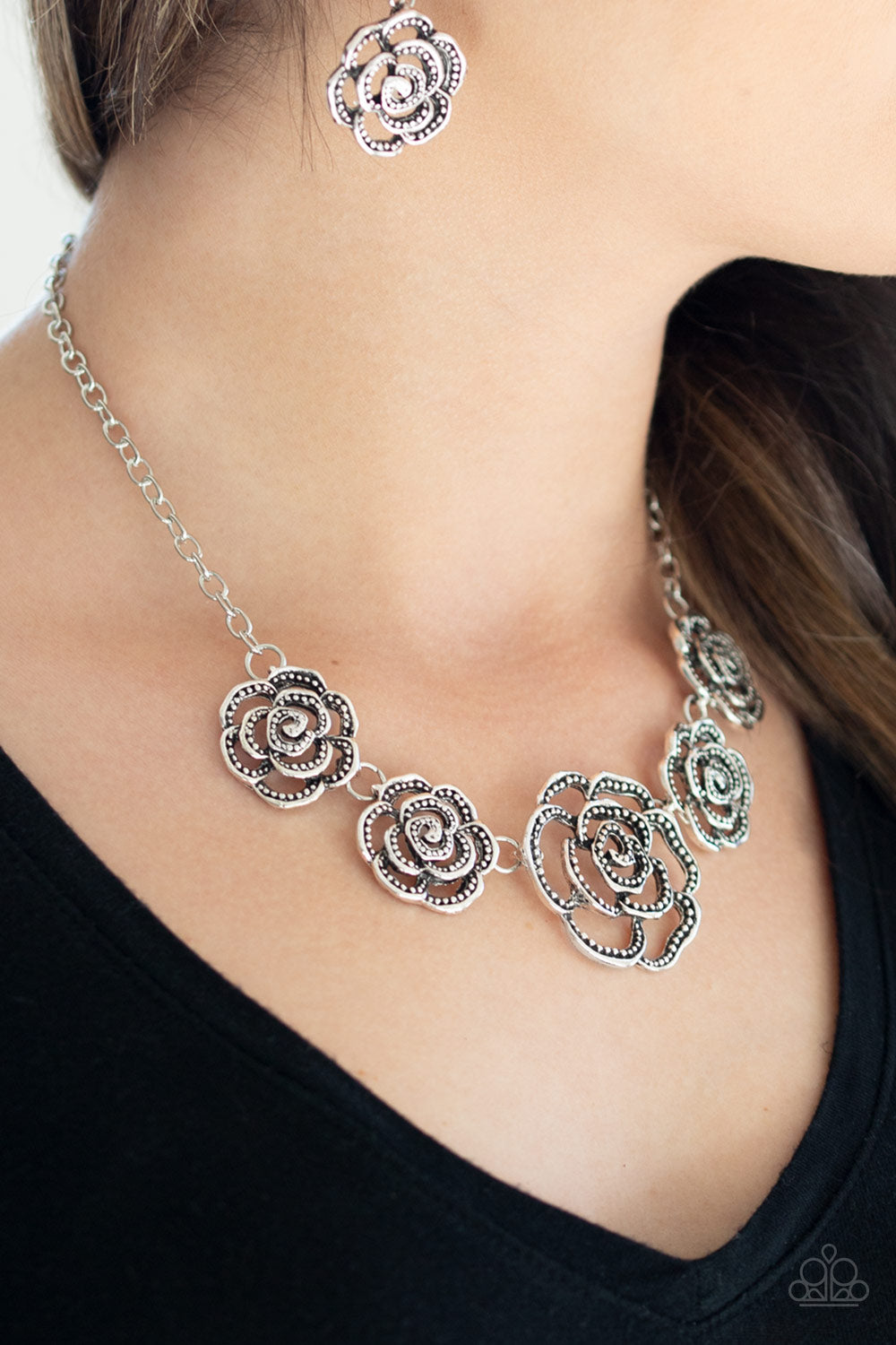 Primrose Princess - Silver Necklace Earring Set