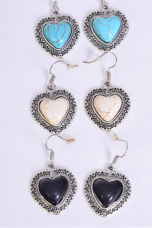 Heart Aztec Earrings Valentine Day 03093