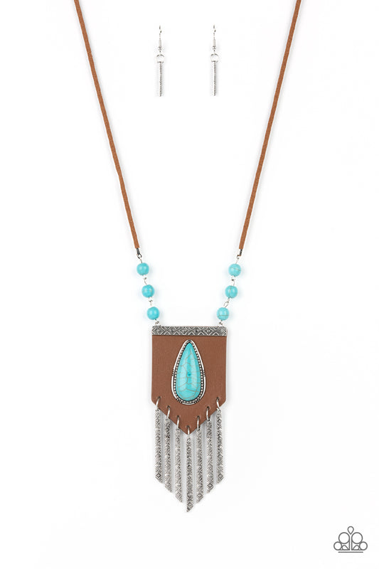 Enchantingly Tribal - Blue South Western Necklace 25418