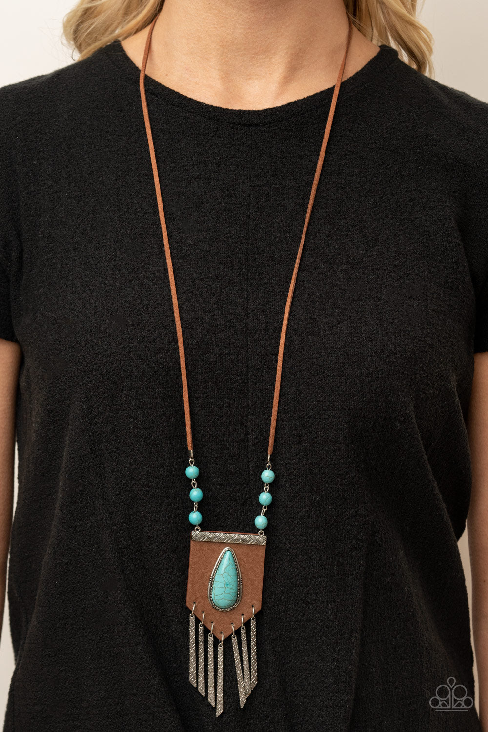 Enchantingly Tribal - Blue South Western Necklace 25418