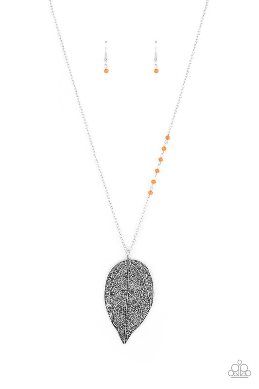 Frond Fantasy - Orange  Leaf Necklace 25419