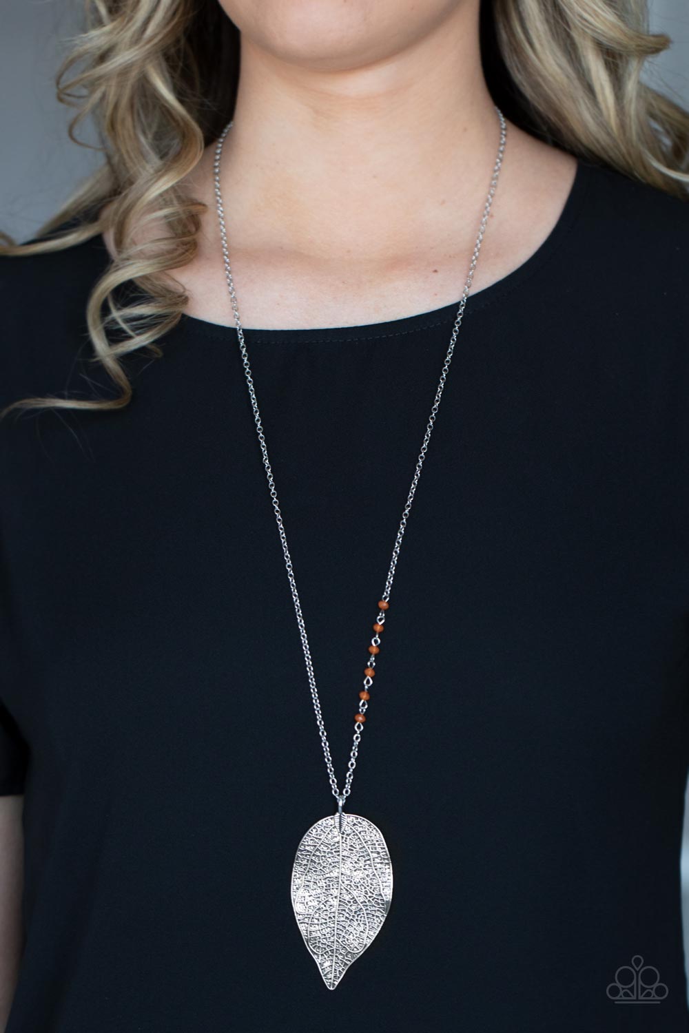 Frond Fantasy - Orange  Leaf Necklace 25419