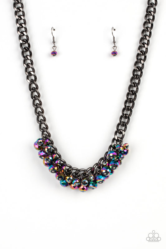Galactic Knockout - Multi Oil Spill Necklace 25416
