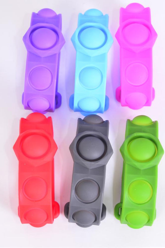 Push Pop Fidget Silicone Bracelet Bubble Solid Colors 27792