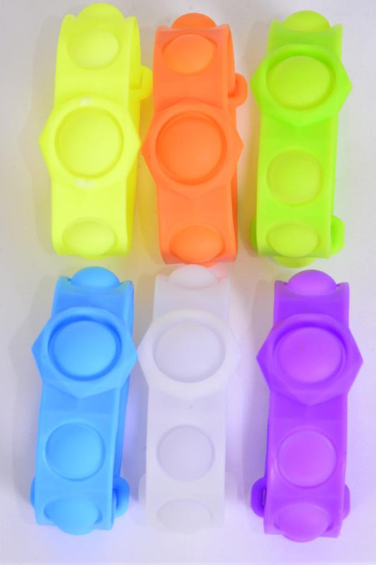 Push Pop Fidget Silicone Bracelet Bubble Solid Colors 27794