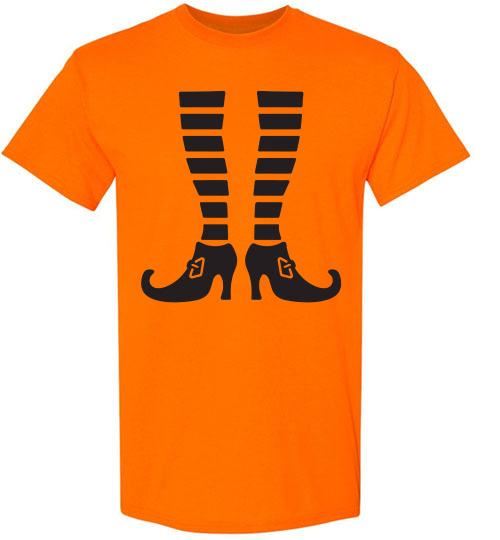 Witch Legs Halloween Fall Tee Shirt Top T-Shirt Costume