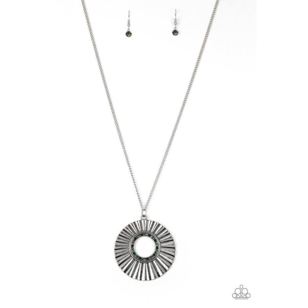 CHICLY CENTERED - MULTI & SILVER NECKLACE 979