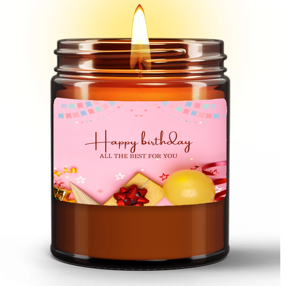 Happy Birthday All The Best For You Natural Wax Candle Gift