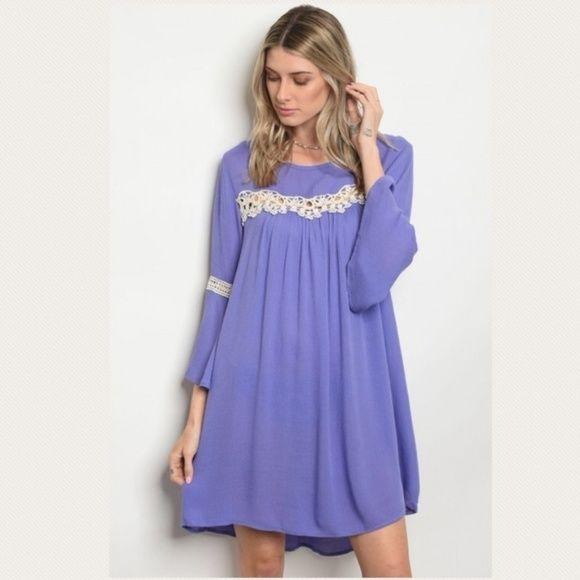 Lavender Bell Sleeve Tunic Dress
