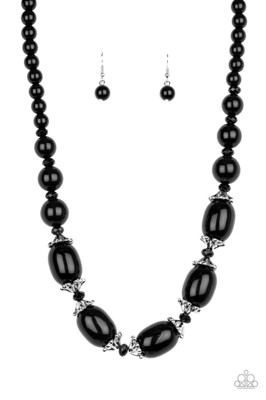 After Party Posh - Black Necklace Earrings 845